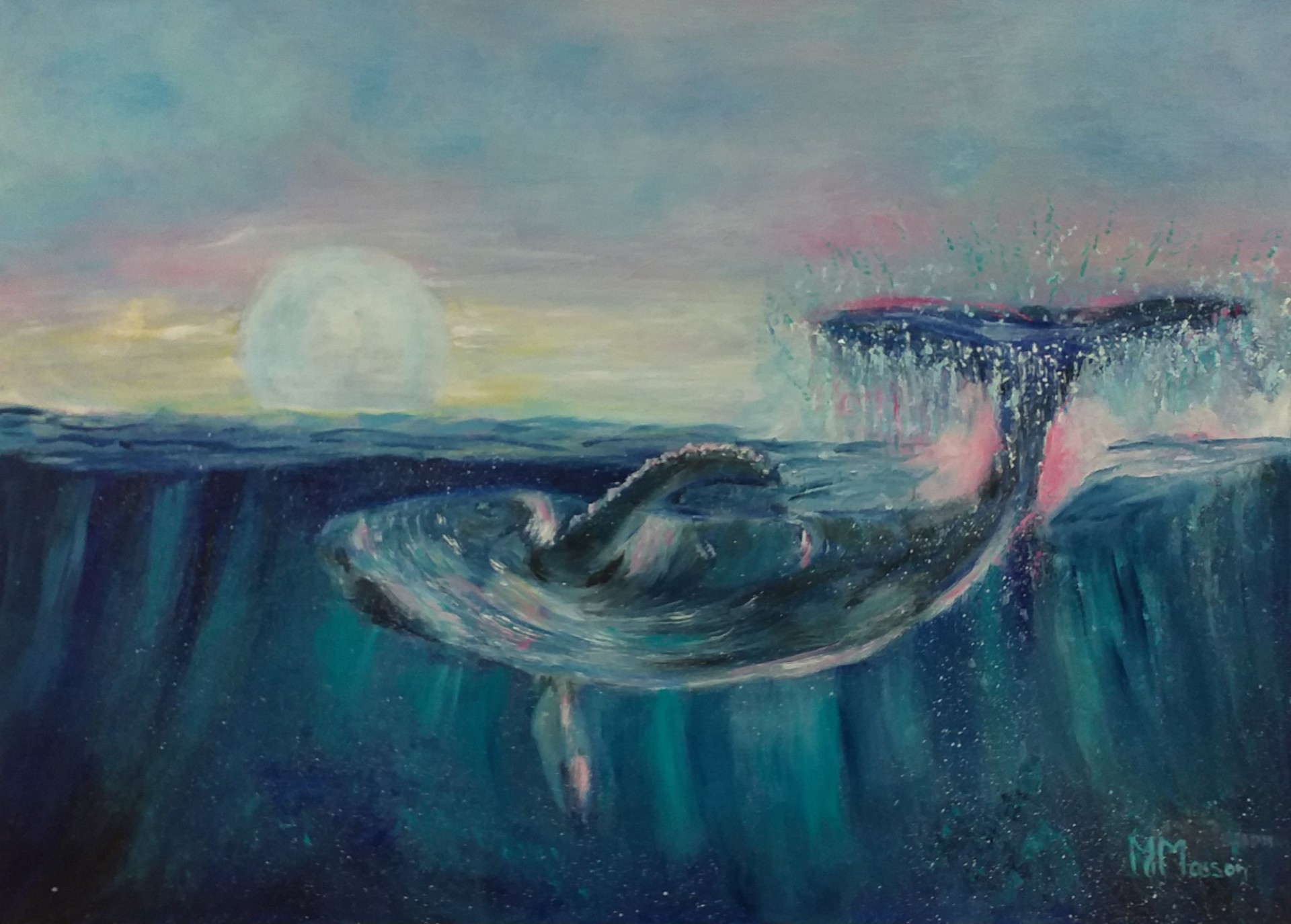 Dans les profondeurs acryl, huile