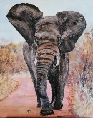 Elephant huile 60x70  vendu